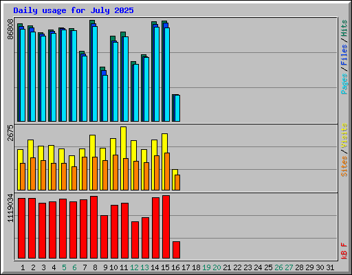 Daily usage for July 2025